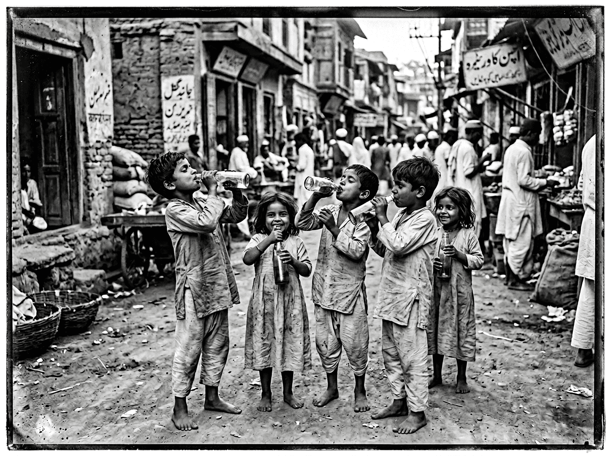 Children enjoying goli soda