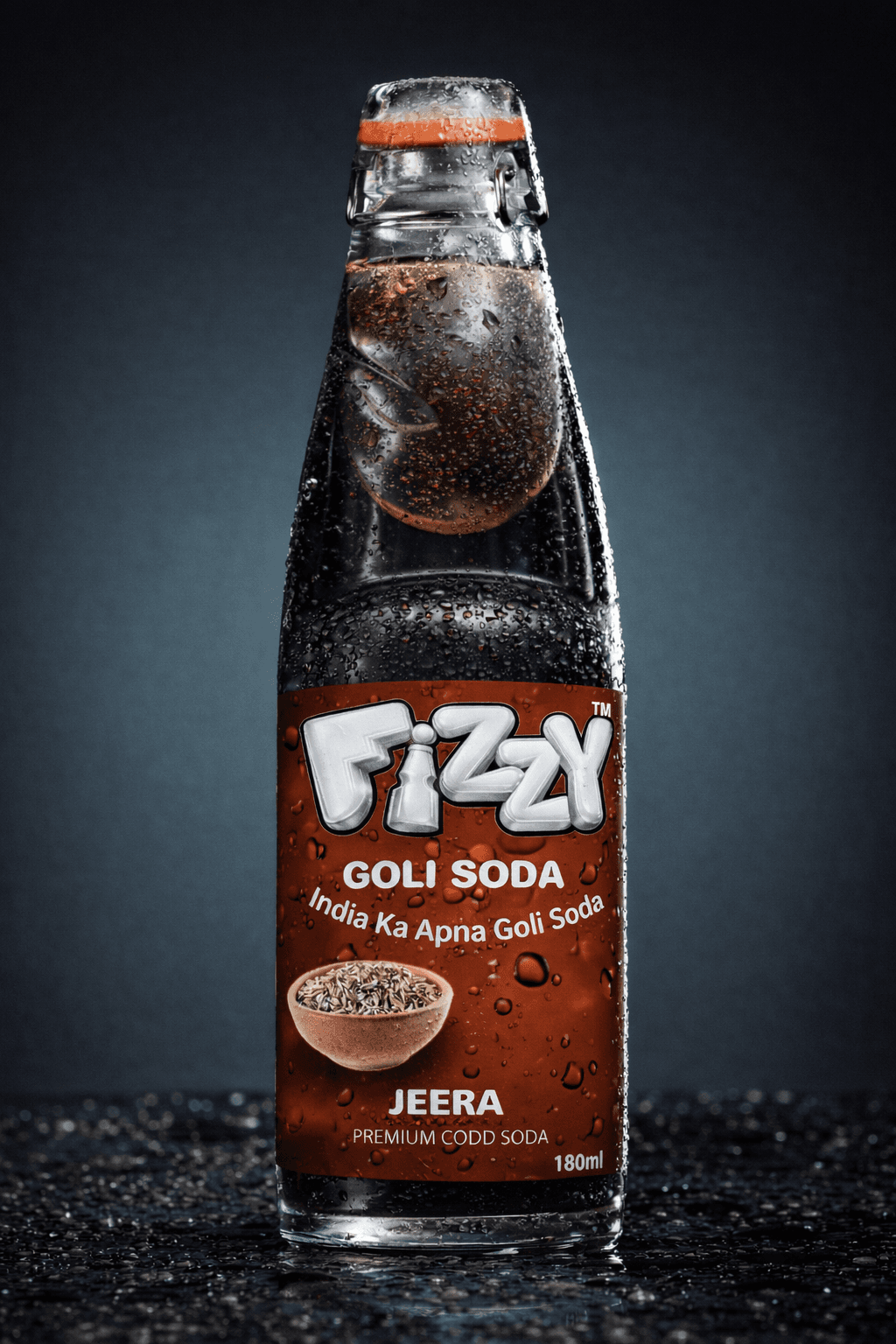 Jeera Fizzy Goli Soda bottle